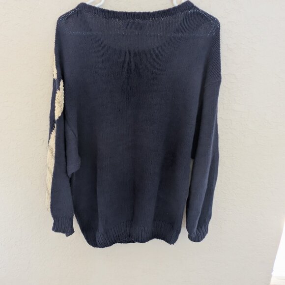 Vintage Aquascutum Knit Sweater Anchor Sailboat Nautical Size M Cotton - Picture 6 of 6